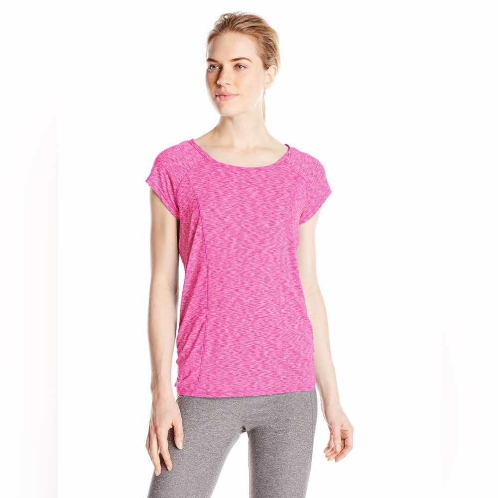 Calvin Klein Women Top Athletic Scoop Neck Performance Ruched